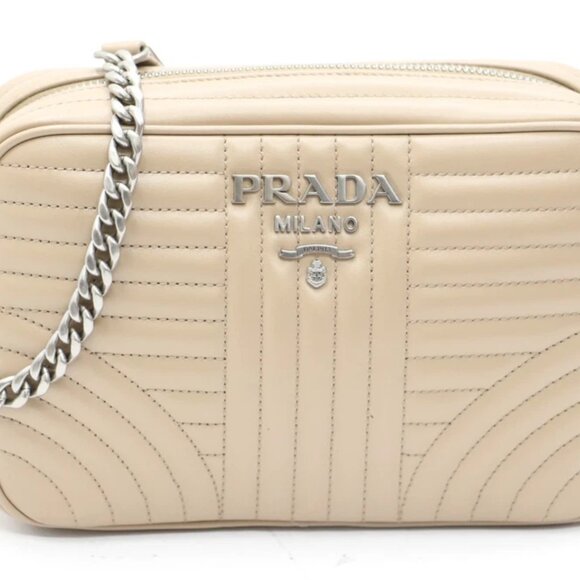Prada Soft Calfskin Diagramme Camera Bag Cammeo - Biege - Picture 1 of 12